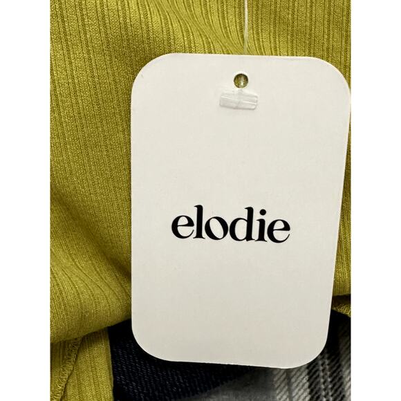 Elodie Cardigan Sweater Tie-Front Ribbed Cropped Length Mustard Yellow W L NWT - Picture 7 of 10